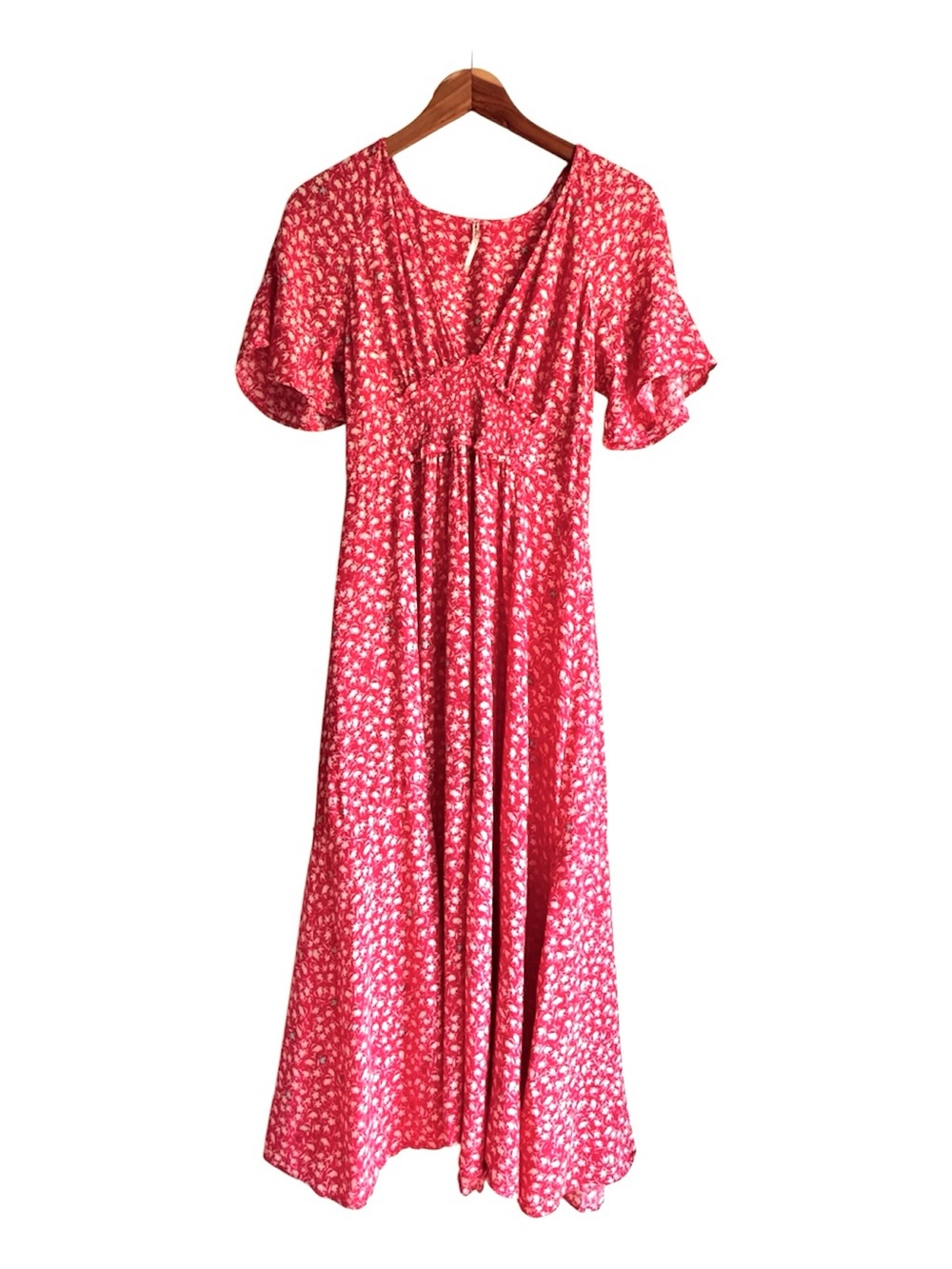 Free People Red Floral Maxi Dress